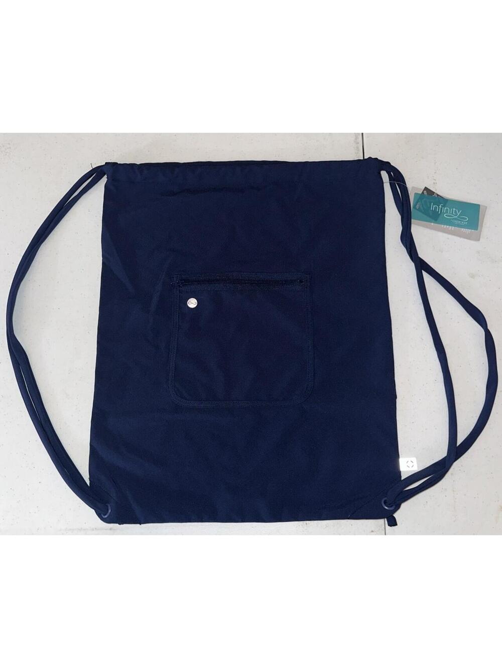 Cherokee Infinity Drawstring Gym or Laundry Backpack w/ Zip Compartment NWT Blue